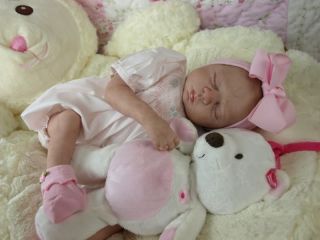 Reborn Baby OOAK Sandra White Leah Newborn Infant Girl Doll