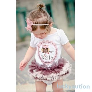 Baby Kids Girls One Piece Tutu Dress Cotton T Shirts Romper Outfits Clothes 2 3Y