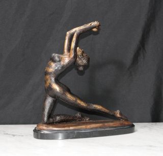 Bronze Art Deco Ball Dancer Figurine Statue