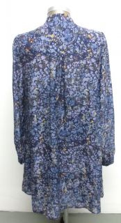 Jigsaw Blue Patterned Long Sleeve Silk Dress 12