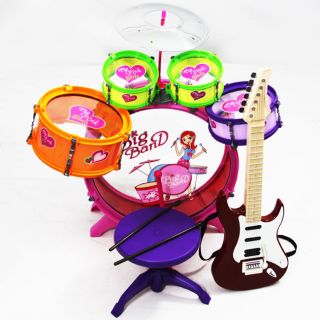 Girl Toy Children Drum Set Kids Musical Electric Guitar