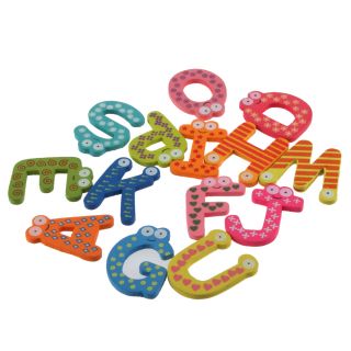 Fridge Wooden Magnet Baby Child Toy A Z ABC Educational Alphabet 26 Letters