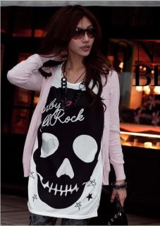 New Women's Fashion Cute Japanese Punk Skull Sexy Fun Top Shirt 3 Colors