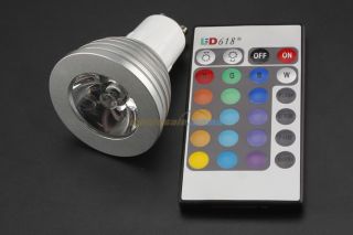 16color Changing GU10 3W RGB LED Shoot Light Bulb Lamp 85 265V IR Remote Control
