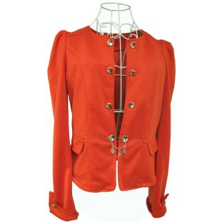 New Orange M L XL XXL Womens Jacket Coat Blazer Double Breasted Puff Sleeve Z