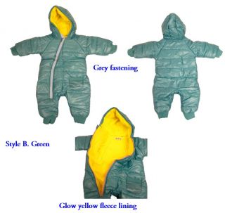 Winter Outfit Toddler Baby Super Warm Pram Snow Suit Fleece Hoodie Romper 6 24M