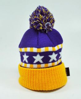 Adidas New Winter NBA Basketball Lakers Toddler Beanie with Pompom Hat 24F6Z
