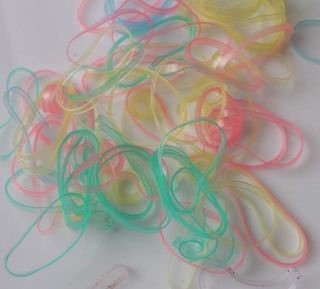 100 Pcs Colors Mini Plastic Baby Girl Hair Elastics Tie