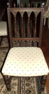 Antique Vintage Jacobean Dining Room Set 9 PC Set Table Chairs China Bufftet