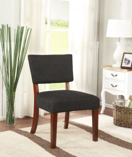 Kings Brand Black Fabric with Cherry Finish Wood Legs Accent Chair New