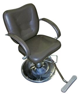Hydraulic Brown Vinyl Barber Shop Beauty Salon Hair Styling Adjustable Chair