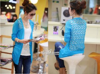 New Women Hollow Lace Knit Cardigan Sun Protection Shirt Slim Outerwear Top Y345