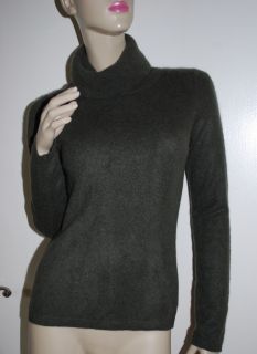 Ann Taylor Size s 100 Cashmere Sweater Olive Green Cowl Neck
