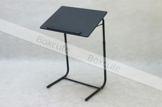 Portable Table Adjustable TV Dinner Laptop Tray Folding Fold Tables Desk Black