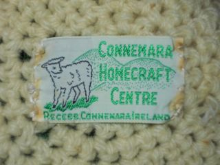 Connemara Ireland Homecraft Vintage 60's Irish Wool Tam Hat Cap Tassel Cream