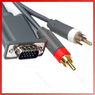 New High Definition VGA Cable for Xbox 360 to Monitor HDTV TV with Audio Port