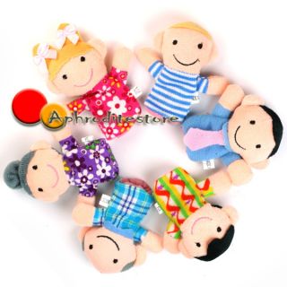6 People Family Finger Puppets Fancy Educational Toy Set Boy Girl Kids Gift