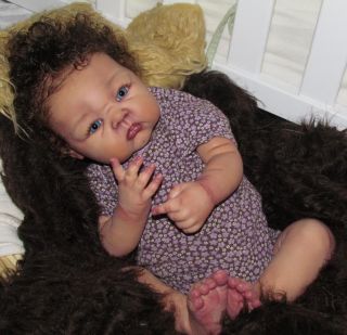 Reborn Big Baby Girl Paris Stoete AA Ethnic Biracial 3 Month Old Doll Art No Res