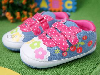 New Toddler Baby Girl Denim Blue Casual Shoes US Size 2 A950