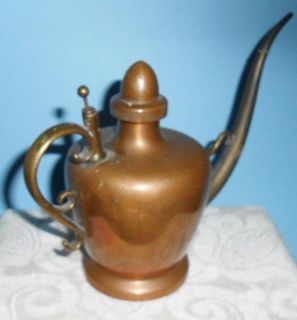 Pat'D 1906 Sternau Copper Brass Oil Lamp Filler Can Pitcher Decorative Useful