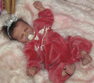 Reborn Baby Girl Newborn Sunshine AA Ethnic Hispanic Biracial Indian Doll Art