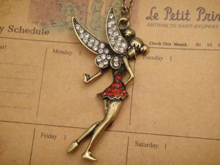 2013 Fashion Shiny Rhinestone Lovely Cute Peter Pan's Fairy Pendant Necklace N46