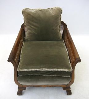 French Art Deco Armchair Walnut Bergere Caned 1920s 30s Chair Suite