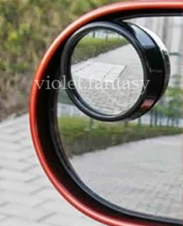 2X Black Car Small Round Mirrors Rear View Blind Spot Glasses Wide Angle Mini