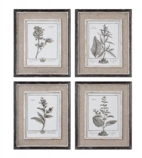 Casual Grey Study Set of 4 Uttermost Prints Framed Wall Art Pictures Decor New