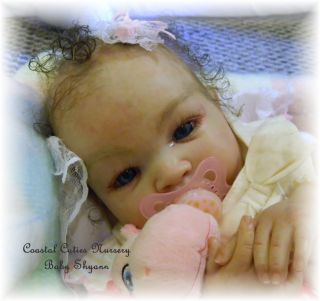 Coastal Cuties Reborn Baby Girl Shyann A Peterson Dark Curls Blue Eyes Angel