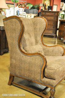Lorts Upholstered Leopard Print Wing Chair