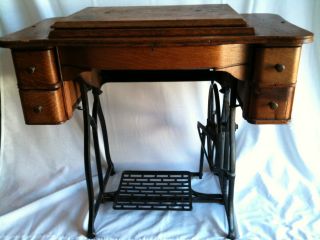 Vintage Antique Sewing Machine Table Desk No Machine