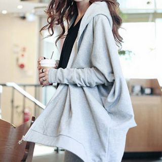 Korean Womens Casual Batwing Cape Type Casual Hoodies Hood Jacket Coats Outwear