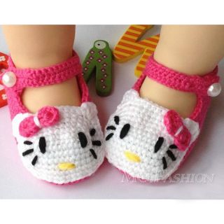 Baby Infant Toddler Handmade Crochet Knit Flower Sandals Crib Shoes Prewalker