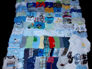 100 Spring Summer Baby Boy Clothes Lot Newborn Infant Outfit Sleeper One 0 3 6