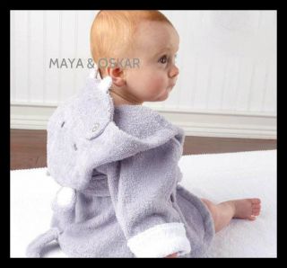 Baby Toddler Girl Boy Animal Funky Hippo Bath Wrap Bathrobe Robe Dressing Gown