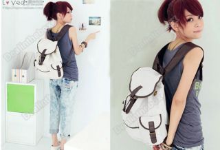 New Fashion Women's Bag Canvas Backpack Bookbags Coffee Beige