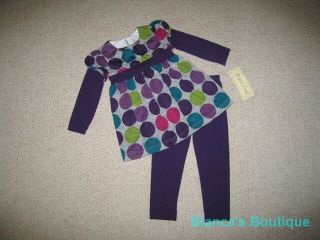 New "Purple Gray Polka Dot" Pant Girls Clothes 2T Fall Winter Boutique Toddler