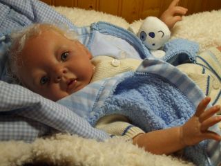 Gorgeous Lifelike Reborn Baby Boy Doll Silicone Vinyl Rooted Hair