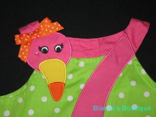 New "Neon Flamingo" Sun Dress Girls Clothes 6M Spring Summer Boutique Baby