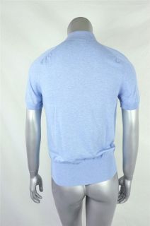 Tom Ford Mens Light Baby Blue Short Sleeve Casual Button Collar Polo Shirt 48