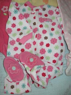 5 Baby Girl Clothes 6 9 Months Fleece Footie PJ Zip UPS Childrens Place G14