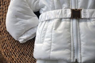 Baby Girl Clothes Winter Pure White Snowsuit Set Snow Jacket Snow Pants