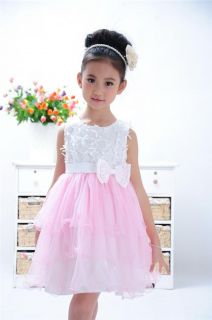 Casual Toddlers Girls Tutu High Waist Bow Formal Dress Kids Princess Skirts 2 7Y