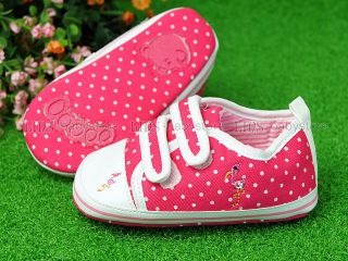New Toddler Baby Girl Hot Pink White Dots Tennis Shoes Size 3 A706
