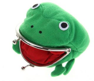 New Cool Frog Fluff Coin Purse Wallet Cute Ninja Anime Manga Cartoon Green 1256D