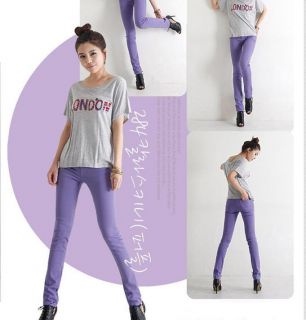 Women Sexy Candy Colors Pencil Pants Slim Fit Skinny Stretch Jeans Trousers Hot
