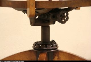 Swivel Oak 1915 Antique Adjustable Desk Chair