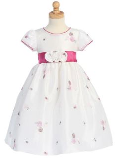 White Wedding Flower Girls Pageant Party Dress