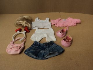 Build A Bear Workshop Dress Up Doll Clothing Multi Color 9 Pieces Cotton Nylon